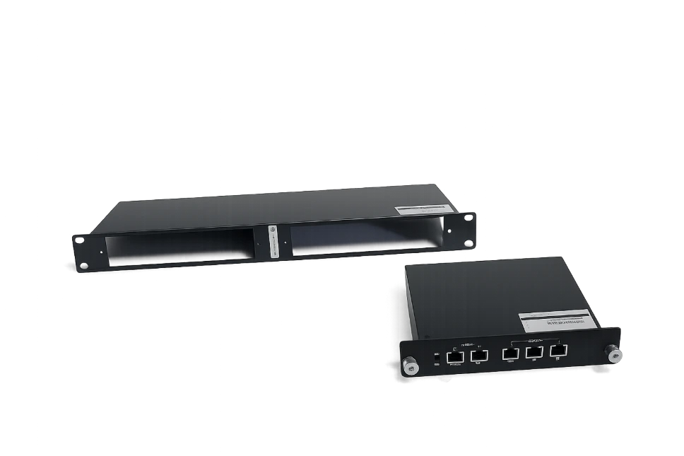 2-TAP 1U Rack Mount Chassis, 2 slots,  w/t EN-iTAP1L1G-RJ45
